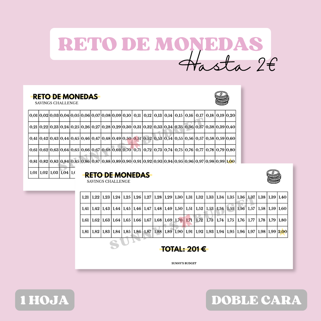 Reto de monedas (hasta 2€)