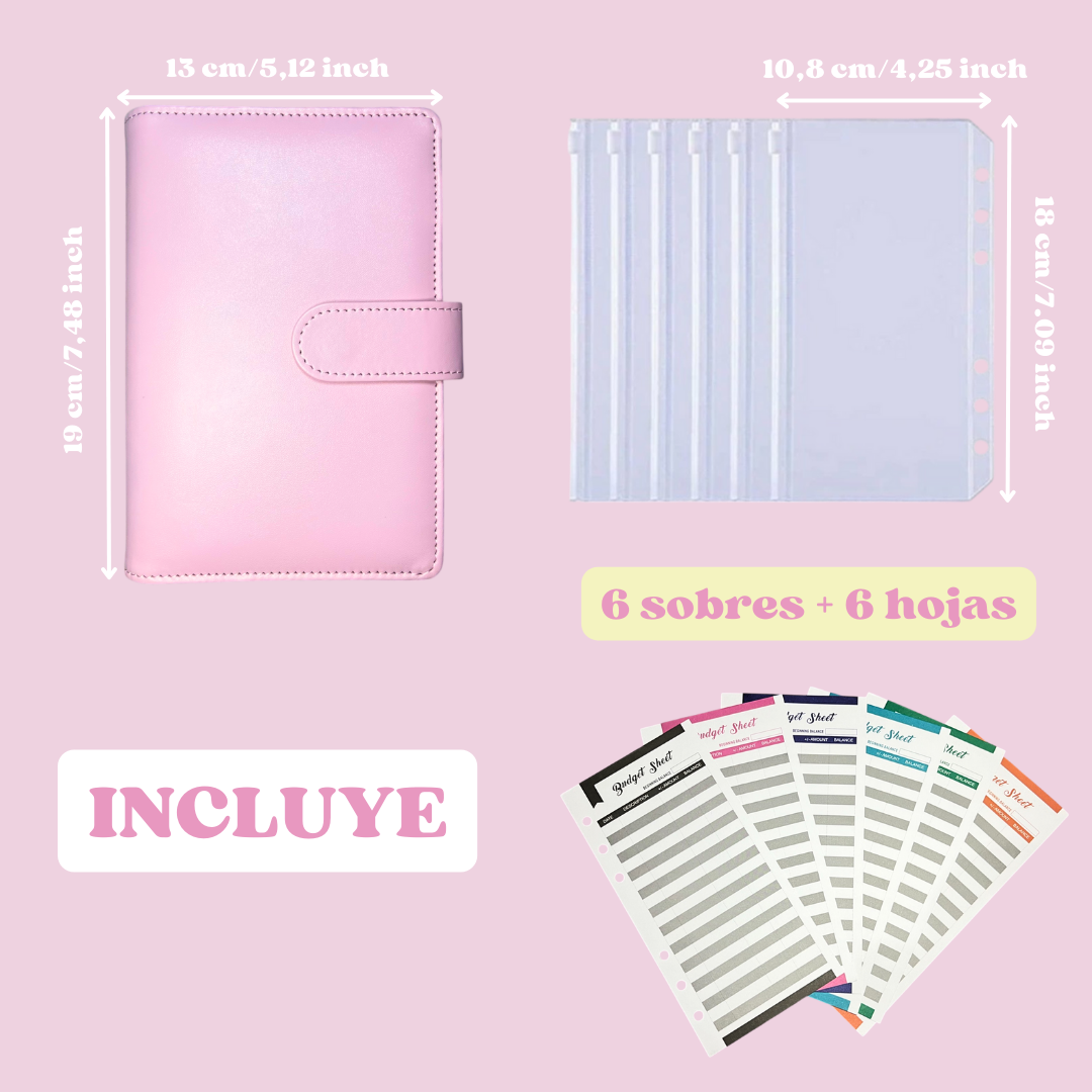 Cuaderno rosa pastel A6