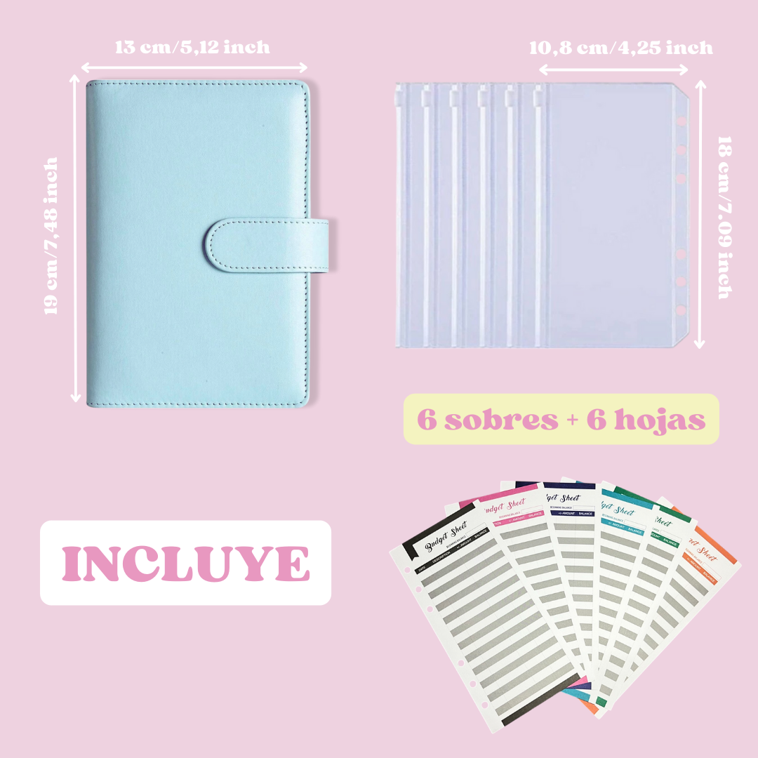 Cuaderno azul pastel A6