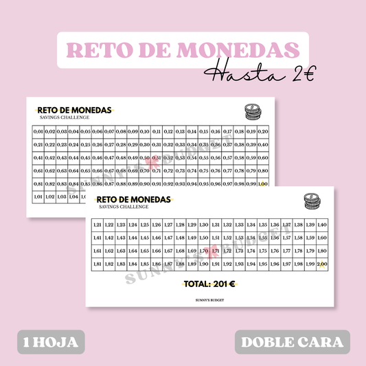 Reto de monedas (hasta 2€)