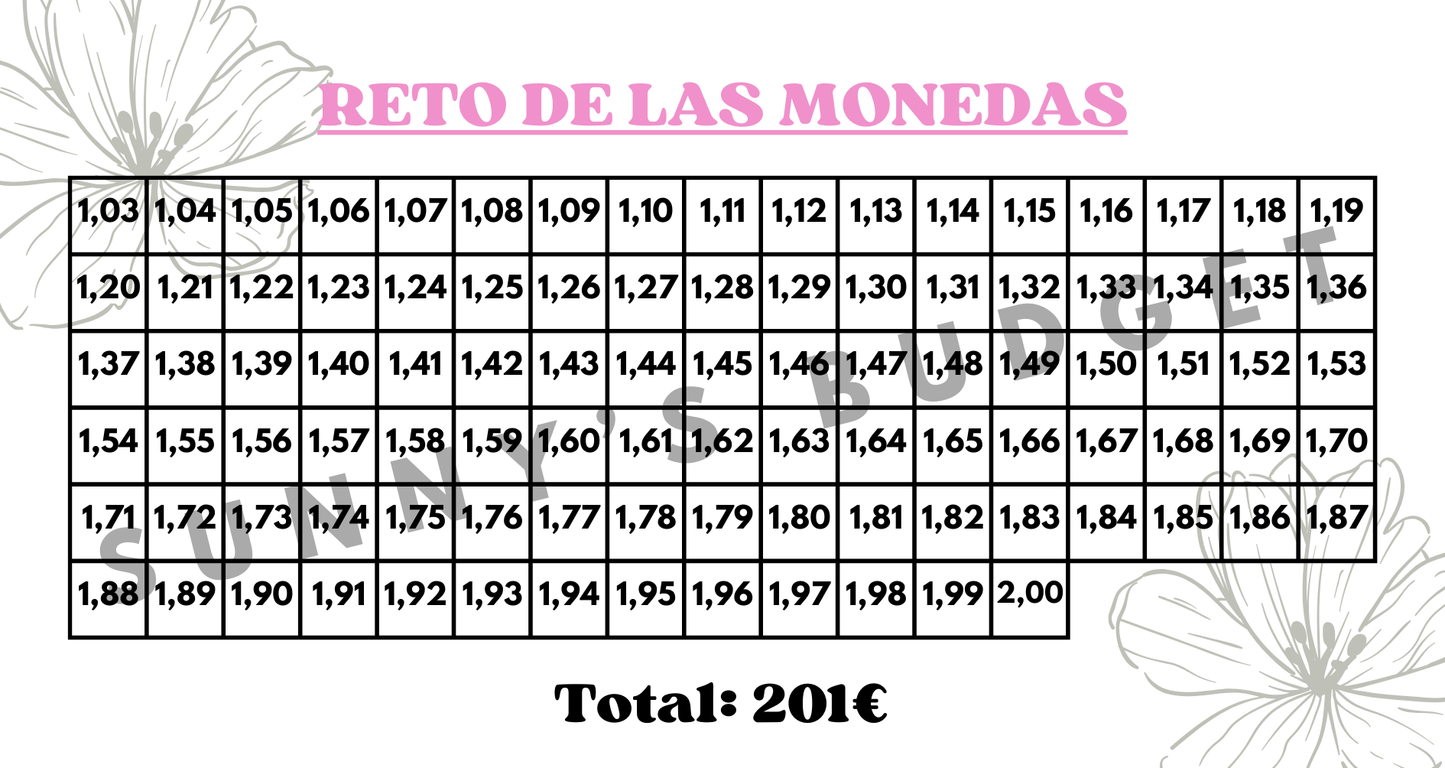 Reto de las monedas (hasta 2€)