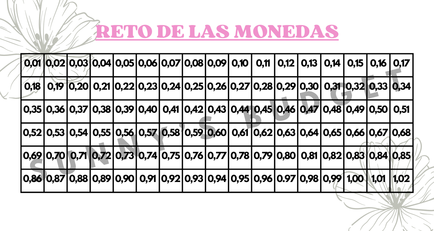 Reto de las monedas (hasta 2€)